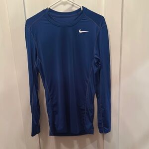 Nike Royal Blue Dri Fit fitted long sleeve shirt